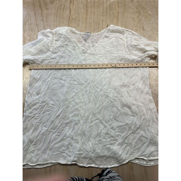 Johnny Was Ivory Tunic Top Blouse Rayon-No Size Tag-measures Like Large- - Picture 9 of 13